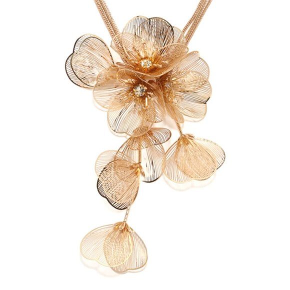 Golden Flowers Necklace - Picture 5 of 10